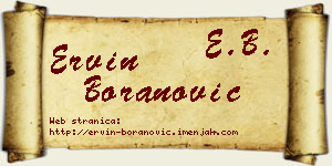 Ervin Boranović vizit kartica